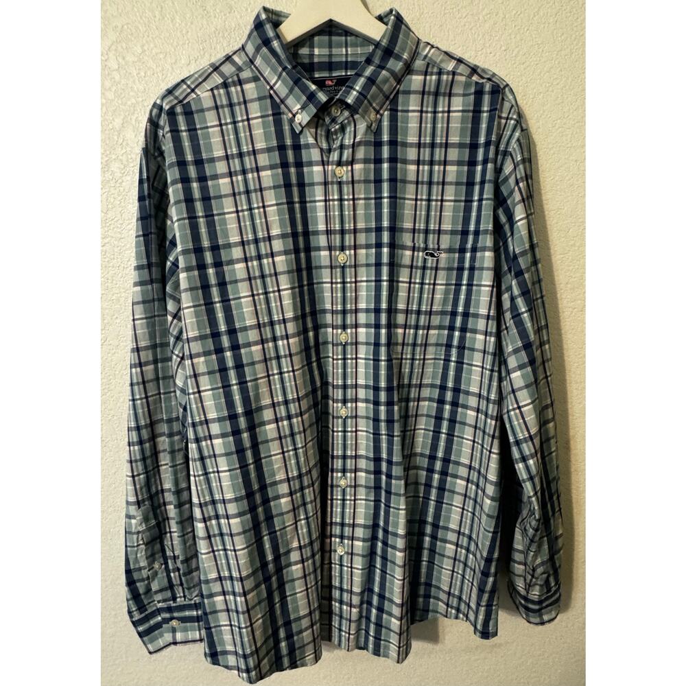 Vineyard Vine Men Shirt Button Down Dress Shirt Size XL Classic Fit Tucker